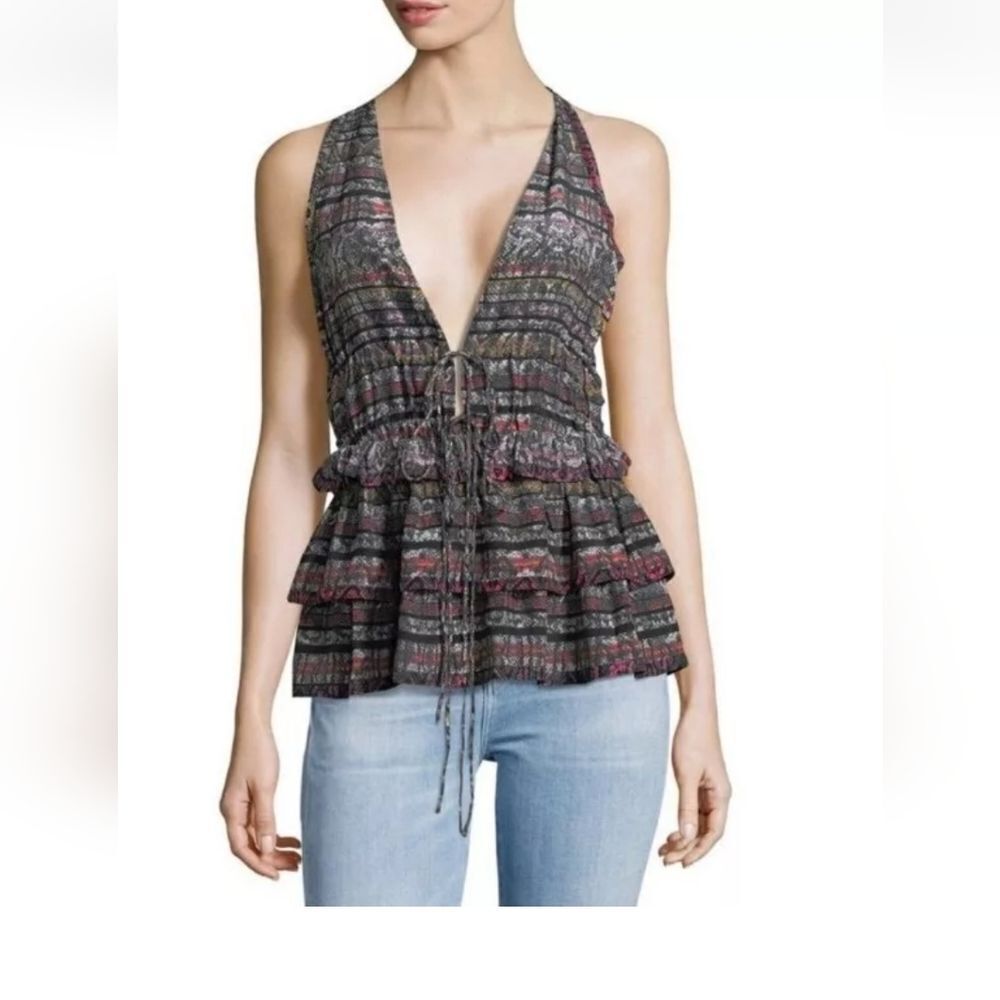 IRO Toledo 100% Silk Top Coquette Girl Cottagecore Size 34